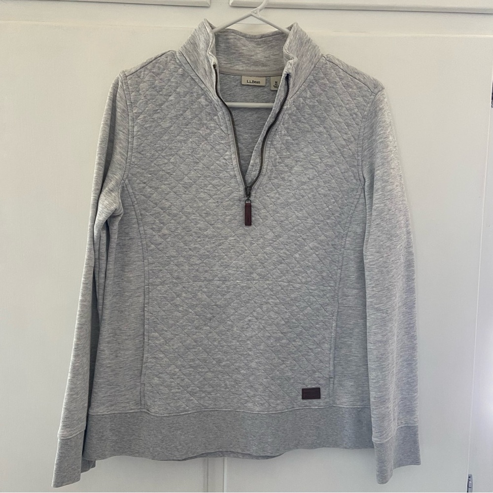 L.L. Bean Light Gray Zip-Up Women’s Sweater